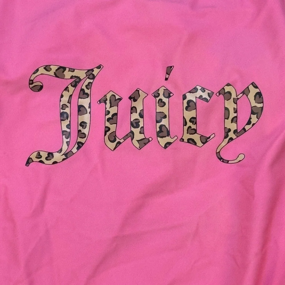 Juicy Couture Girls Pink Leopard One Piece Swimsuit Size 10 NWT Logo Charm‎